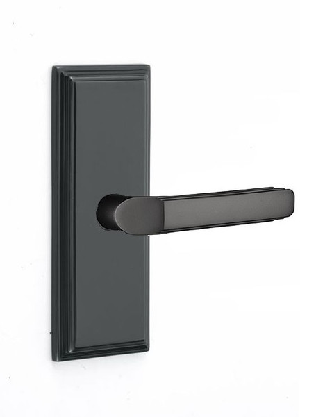 Emtek 8235US19 Flat Black Wilshire Style Non-Keyed Privacy Sideplate Lockset