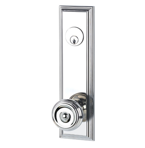 Emtek 8821US15A Pewter Wilshire Style 5-1/2" C-to-C Passage/Single Keyed Sideplate Lockset