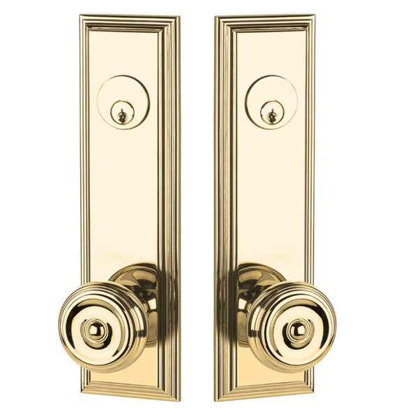 Emtek 8822US3 Lifetime Brass Wilshire Style 5-1/2" C-to-C Passage/Double Keyed Sideplate Lockset