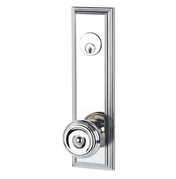 Emtek 8820US26 Polished Chrome Wilshire Style 5-1/2" C-to-C Dummy, Pair Sideplate Lockset