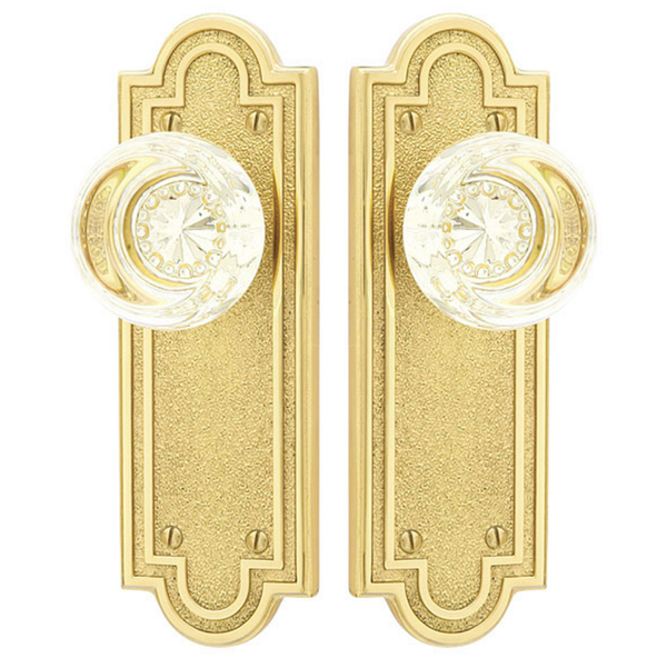 Emtek 8102US3NL Unlacquered Brass Belmont Style Non-Keyed Passage Sideplate Lockset