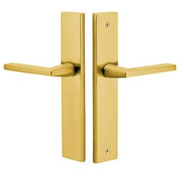 Emtek 8045US3NL Unlacquered Brass 2" x 10" Modern Rectangular Style Non-Keyed Dummy, Pair Narrow Sideplate Lockset