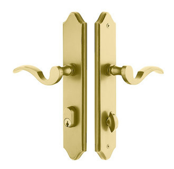 Emtek 7442US3NL Unlacquered Brass 2" x 10" Concord Style 3-3/8" C-to-C Passage/Single Keyed Sideplate Lockset