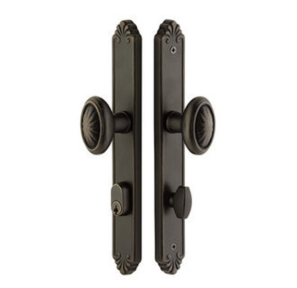 Emtek 6044MB Medium Bronze 1-1/2" x 11" Tuscany Bronze Style Dummy, Pair Sideplate Lockset