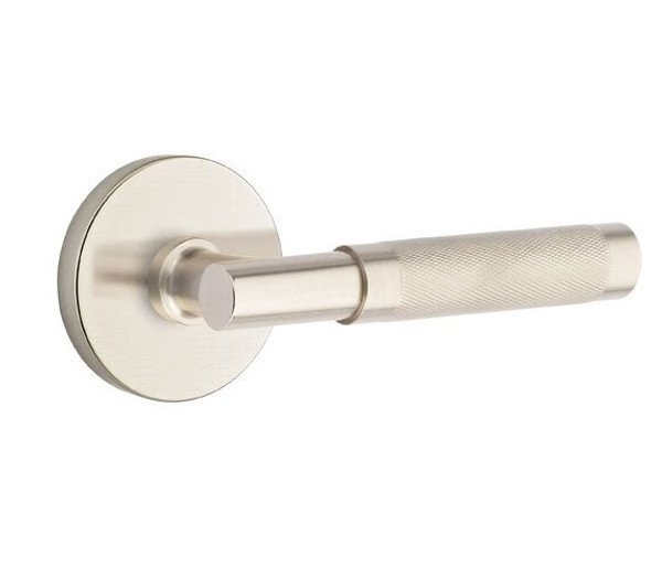 Emtek XXXX-TAKN-US15-PHD Satin Nickel T-Bar Knurled Pair Half Dummy Lever with Your Choice of Rosette