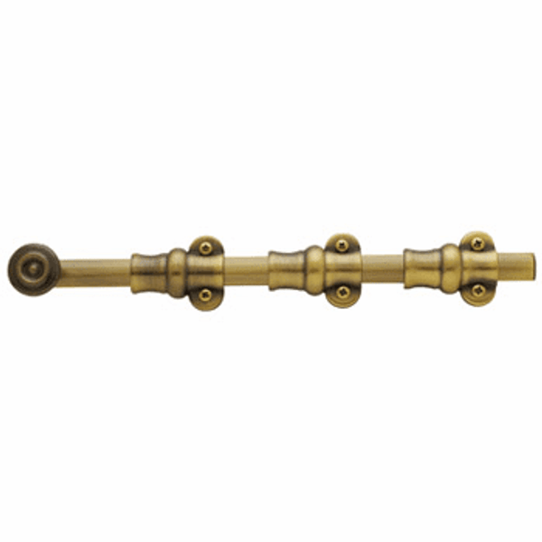 Baldwin 0381.050 Satin Brass & Black 12” Surface Bolt