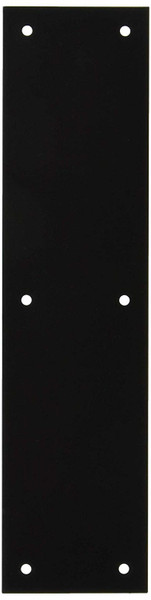 Baldwin 2124.190 Satin Black 4” x 16” Beveled Edge Push Plate