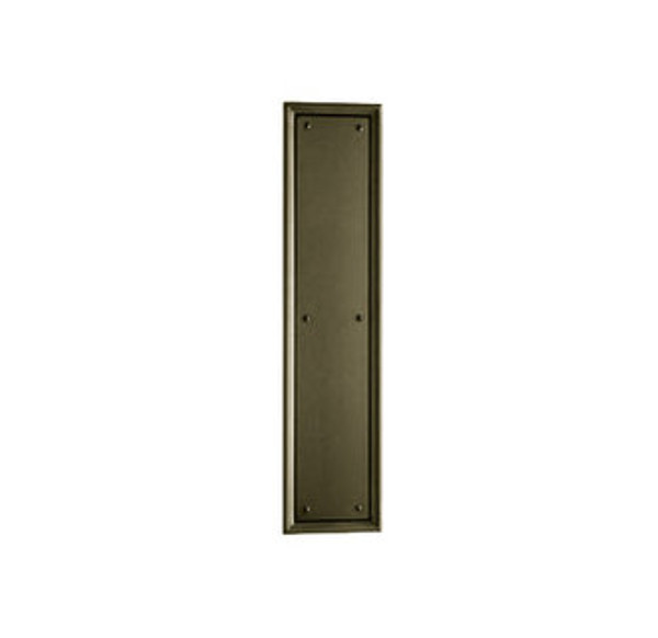 Baldwin 2280.050 Satin Brass & Black 3.5” x 15” Nashville Push Plate