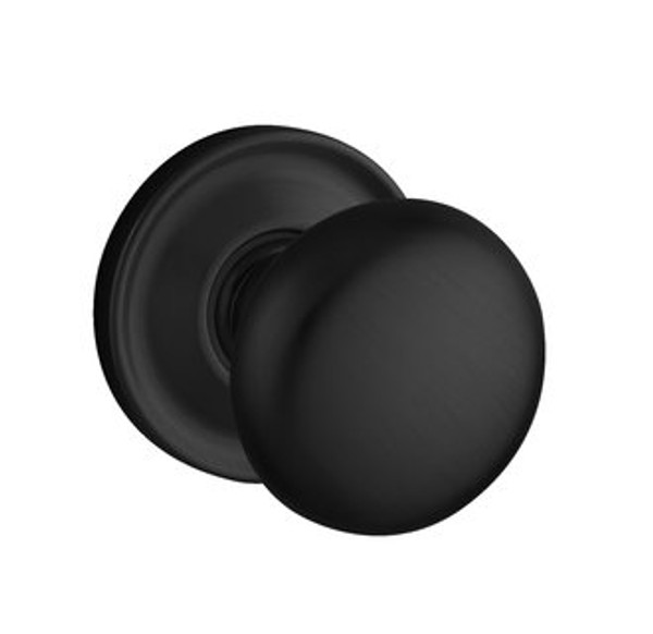 Baldwin 5015.190.idm Satin Black Half Dummy 5015 Solid Brass Knob with Your Choice of Rosette