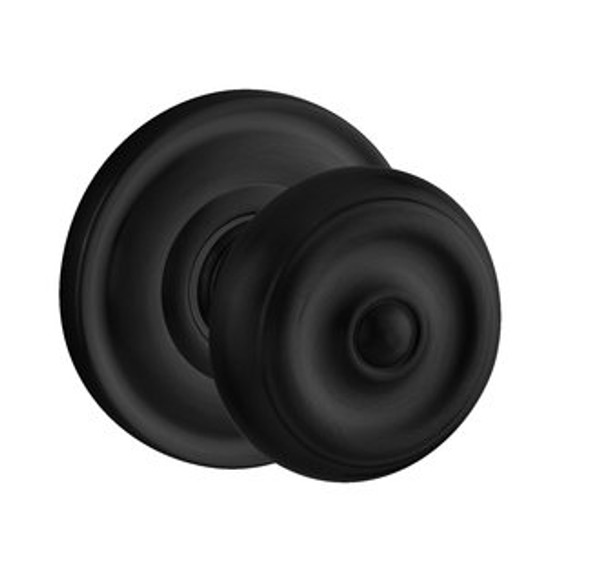 Baldwin 5020.190.priv Satin Black Privacy 5020 Solid Brass Knob with Your Choice of Rosette