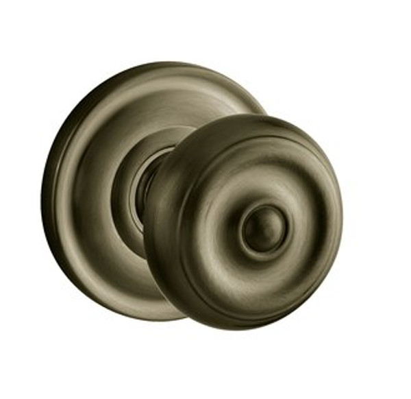 Baldwin 5020.050.priv Satin Brass & Brown Privacy 5020 Solid Brass Knob with Your Choice of Rosette