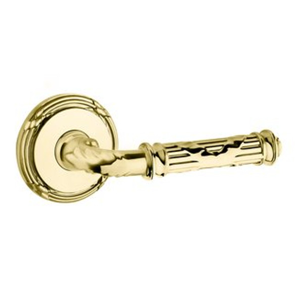 Baldwin 5122.003.idm Lifetime Polished Brass Half Dummy 5122 Solid Brass Lever with Your Choice of Rosette