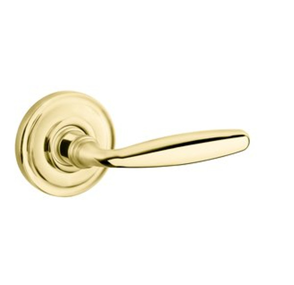 Baldwin 5106.003.idm Lifetime Polished Brass Half Dummy 5106 Solid Brass Lever with Your Choice of Rosette