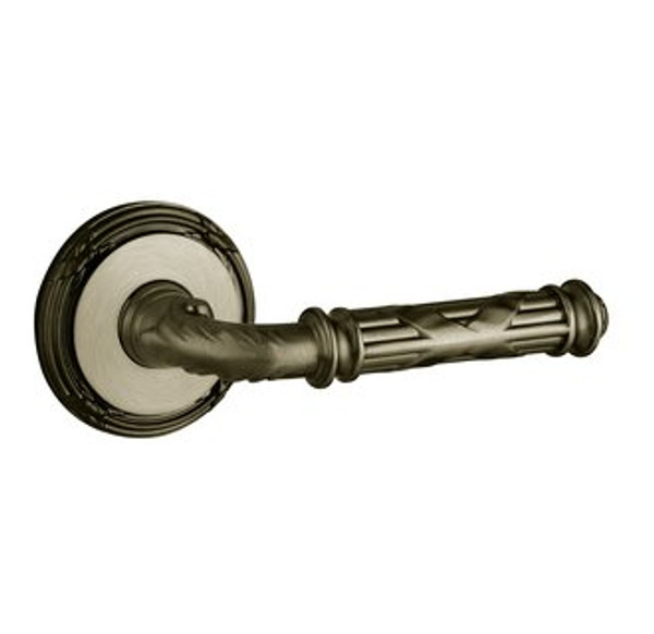 Baldwin 5122.050.idm Satin Brass & Black Half Dummy 5122 Solid Brass Lever with Your Choice of Rosette