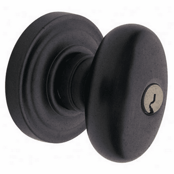 Baldwin 5225402FD Distressed Oil Rubbed Bronze Exterior Full Dummy Egg Knob with 5048 Rose