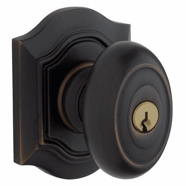 Baldwin 5237102ENTR Oil Rubbed Bronze Keyed Entry Bethpage Knob with R027 Rose