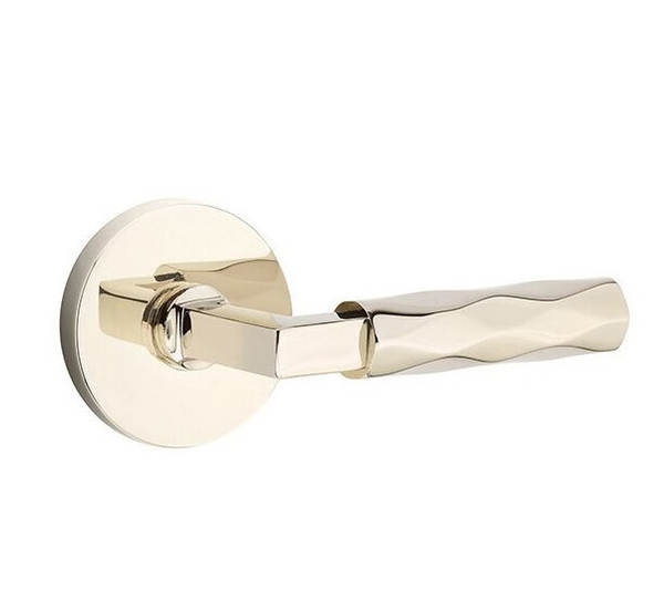 Emtek XXXX-LSTR-US14-PRIV Polished Nickel L-Square Tribeca Privacy Lever with Your Choice of Rosette