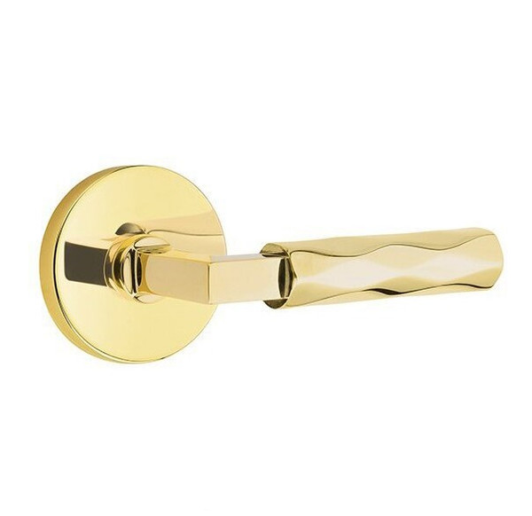 Emtek XXXX-LSTR-US3NL-PHD Unlacquered Brass L-Square Tribeca Pair Half Dummy Lever with Your Choice of Rosette
