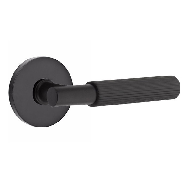 Emtek XXXX-TASK-US19-PRIV Flat Black T-Bar Straight Knurled Privacy Lever with Your Choice of Rosette