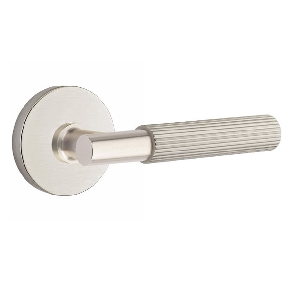 Emtek XXXX-TASK-US15-PHD Satin Nickel T-Bar Straight Knurled Pair Half Dummy Lever with Your Choice of Rosette