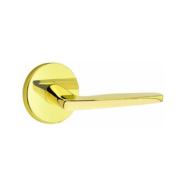 Emtek HER-US3NL-PASS Unlacquered Brass Hermes Passage Lever with Your Choice of Rosette