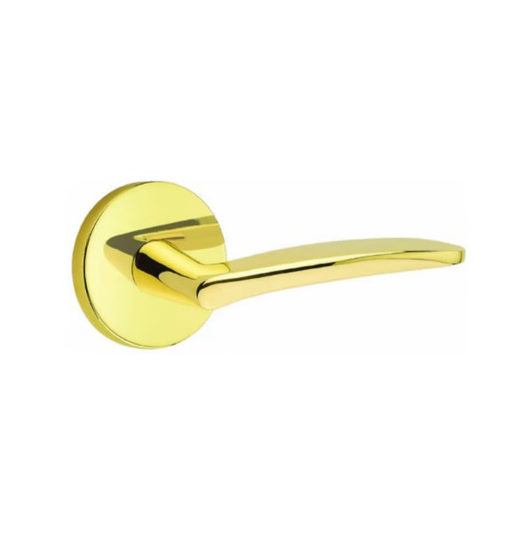 Emtek POS-US3NL-PASS Unlacquered Brass Poseidon Passage Lever with Your Choice of Rosette