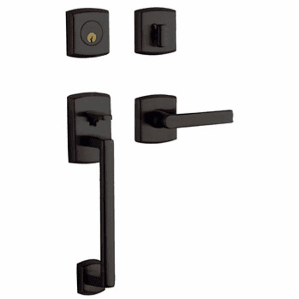 Baldwin 85386102RDBL/LDBL Oil Rubbed Bronze Double Cylinder Soho Handleset with Soho Lever