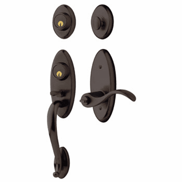 Baldwin 853451122RH/2LH Venetian Bronze Single Cylinder Landon 2-Point Handleset with Wave Lever