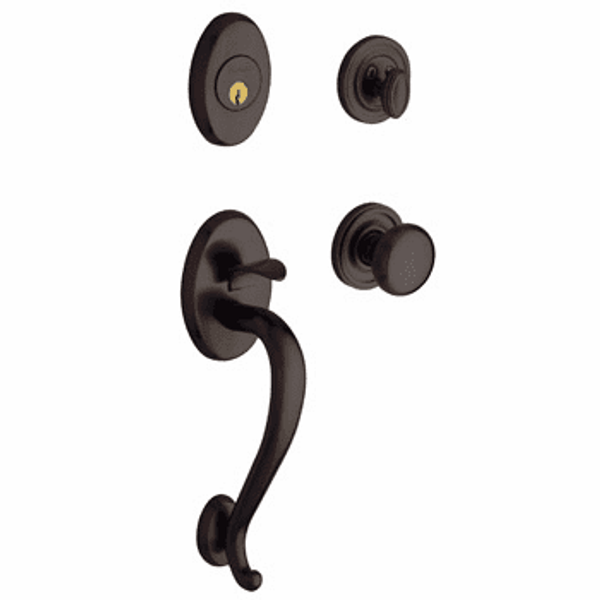 Baldwin 85315112ENTR Venetian Bronze Single Cylinder Logan Handleset with Classic Knob