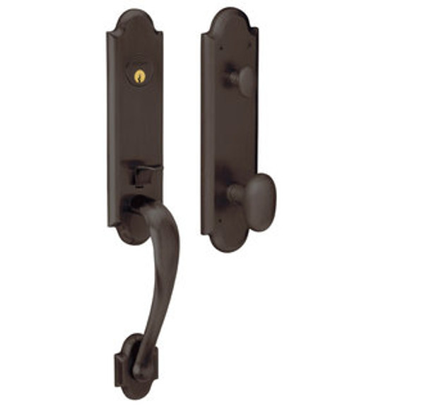 Baldwin 85354112ENTR Venetian Bronze Single Cylinder Boulder 3/4 Handleset with Oval Knob