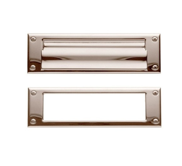 Baldwin 0015.055 Lifetime Polished Nickel 10” x 3” Letter Box Plate