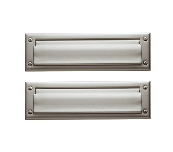 Baldwin 0017.056 Lifetime Satin Nickel 10” x 3” Letter Box Plate