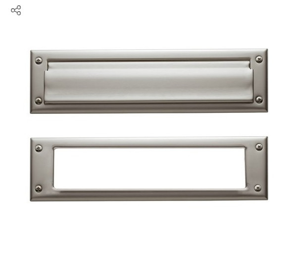 Baldwin 0012.056 Lifetime Satin Nickel 13” x 3.625” Letter Box Plate