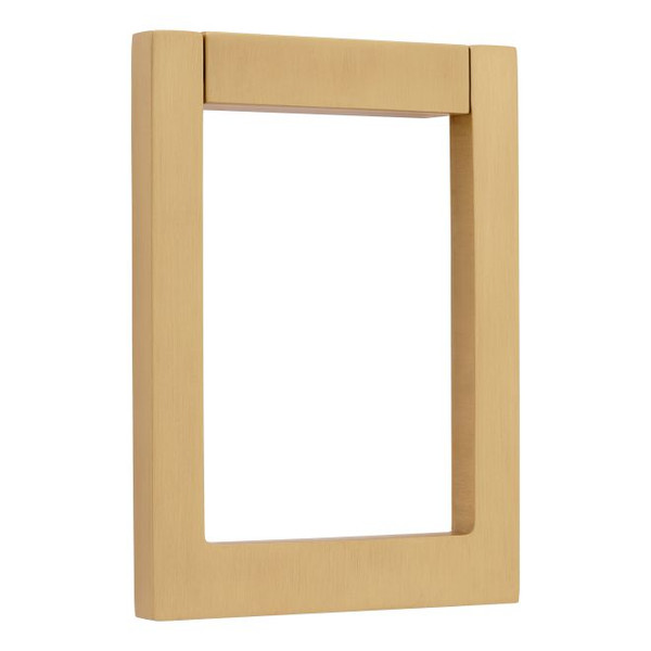 Baldwin 0183060 Contemporary Square Door Knocker Satin Brass and Brown Finish