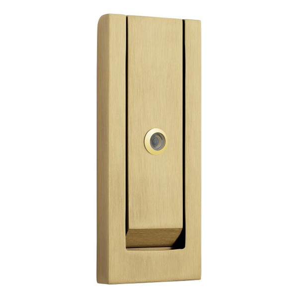 Baldwin 0185060 Modern Door Knocker with Scope Satin Brass and Brown Finish