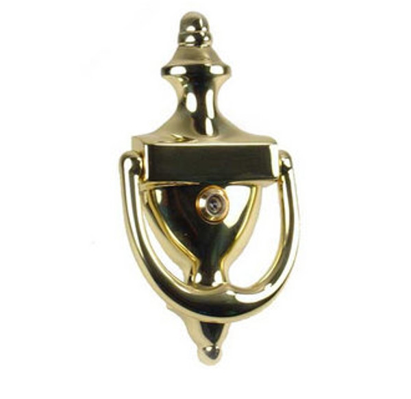 Baldwin 0103.031 Non-lacquered Brass Colonial Knocker with Observascope