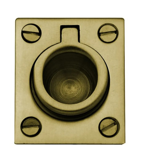 Baldwin 0392.060 Satin Brass & Brown Flush Ring Pull