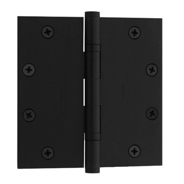 Baldwin 1041.190.INRP Satin Black 4" x 4" (NRP) Square Corner Brass Ball Bearing Hinge