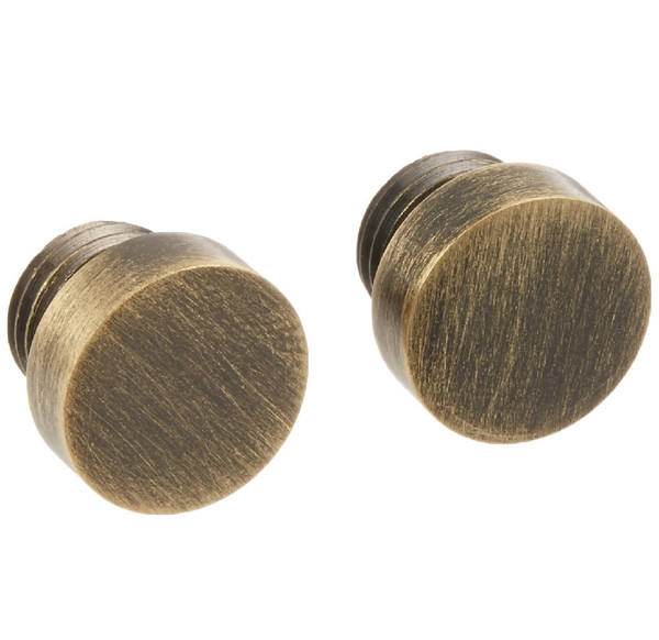 Baldwin 1035.050.ITIP Satin Brass & Black Button Finial Tip for Square Corner Hinges