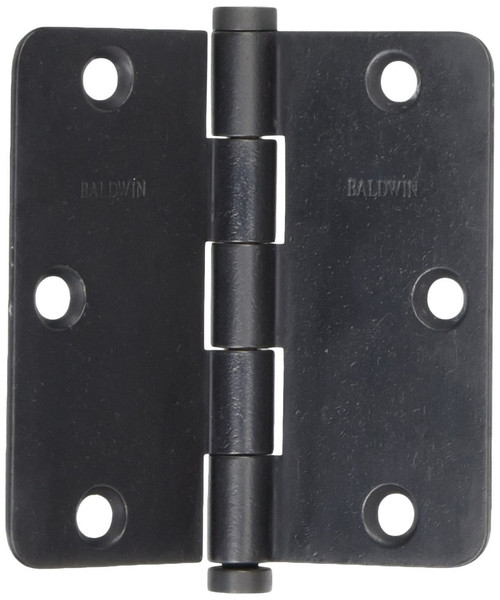 Baldwin 1435.402.I Distressed Oil Rubbed Bronze 3-1/2" x 3-1/2" 1/4" Radius Corner Brass Hinge