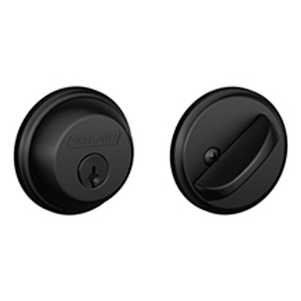 Schlage B60622 Matte Black Single Cylinder Deadbolt