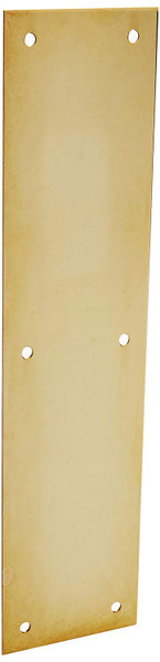 Baldwin 2121.031 Non-Lacquered Brass 3” x 12” Beveled Edge Push Plate