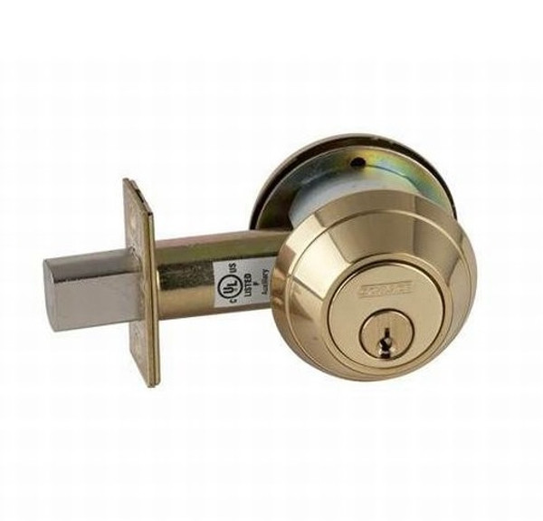 Schlage B663P-605 Bright Brass Classroom Deadbolt Lock