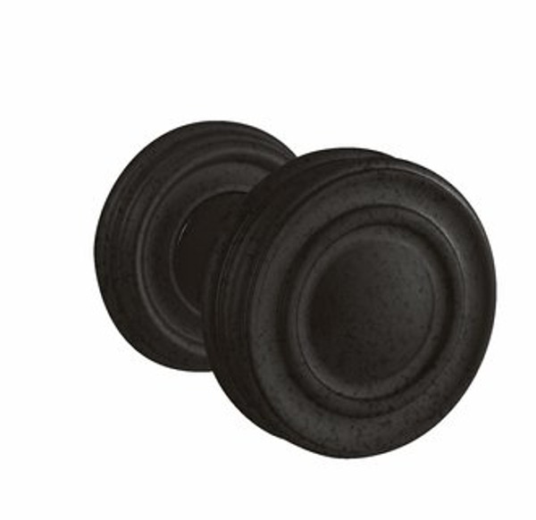 Baldwin 5066.402.FD.s Distressed Oil Rubbed Bronze Full Dummy 5066 Solid Brass Knob with Your Choice of Small Rosette
