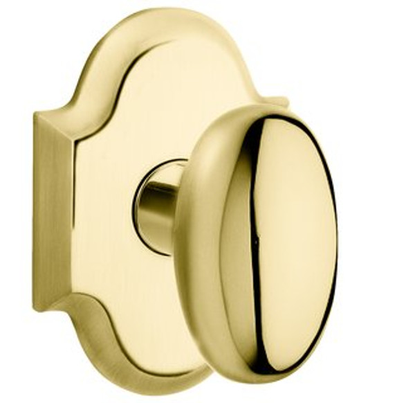 Baldwin 5024.003.pass Lifetime Polished Brass Passage 5024 Solid Brass Knob with Your Choice of Rosette