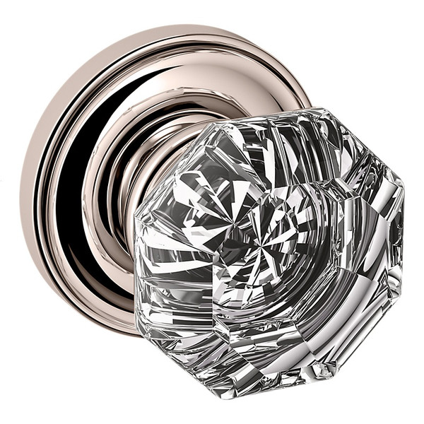 Baldwin 5080055PASS-PRE Lifetime Polished Nickel Fillmore Crystal Passage Knob with 5048 Rose