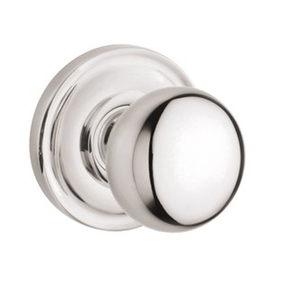Baldwin 5000.055.fd Lifetime Polished Nickel Full Dummy 5000 Solid Brass Knob with Your Choice of Rosette
