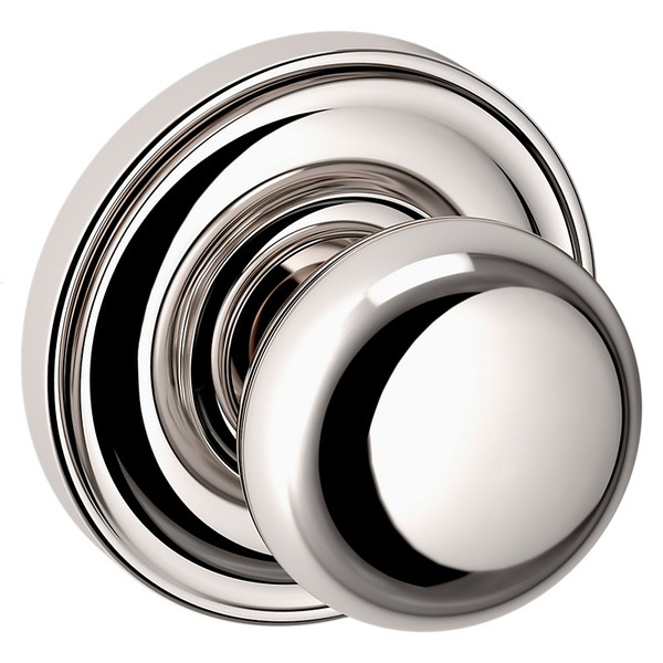 Baldwin 5030055FD-PRE Lifetime Polished Nickel Full Dummy Knob with 5048 Rose