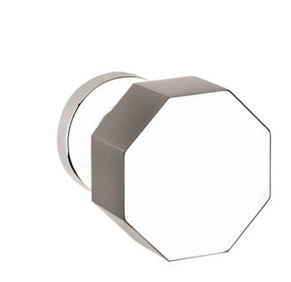 Baldwin 5073.055.FD.s Lifetime Polished Nickel Full Dummy 5073 Solid Brass Knob with Your Choice of Small Rosette