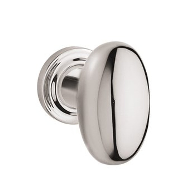 Baldwin 5024.055.idm.s Lifetime Polished Nickel Half Dummy 5024 Solid Brass Knob with Your Choice of Small Rosette